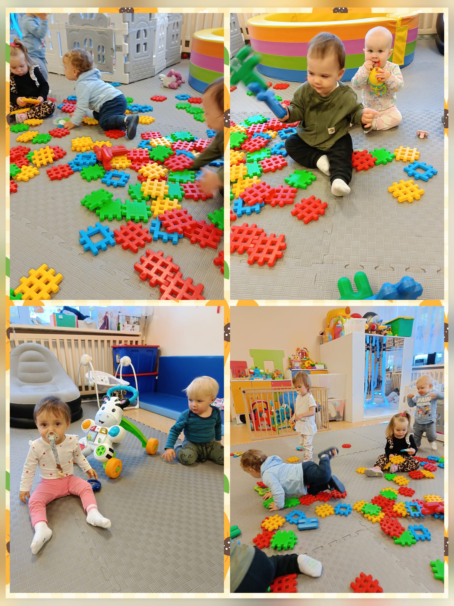 Dzieci bawią się klockami