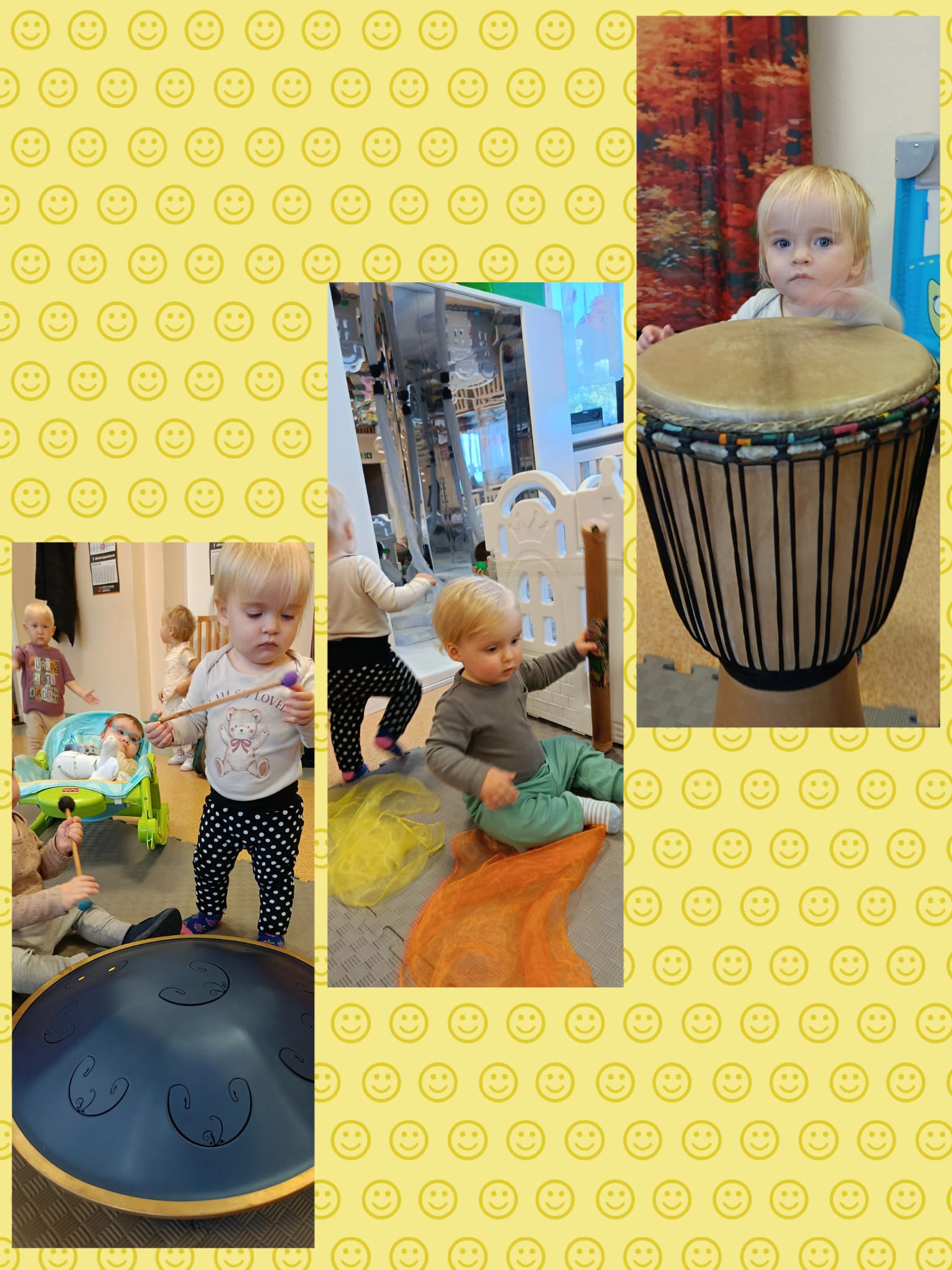 Dzieci próbują grać