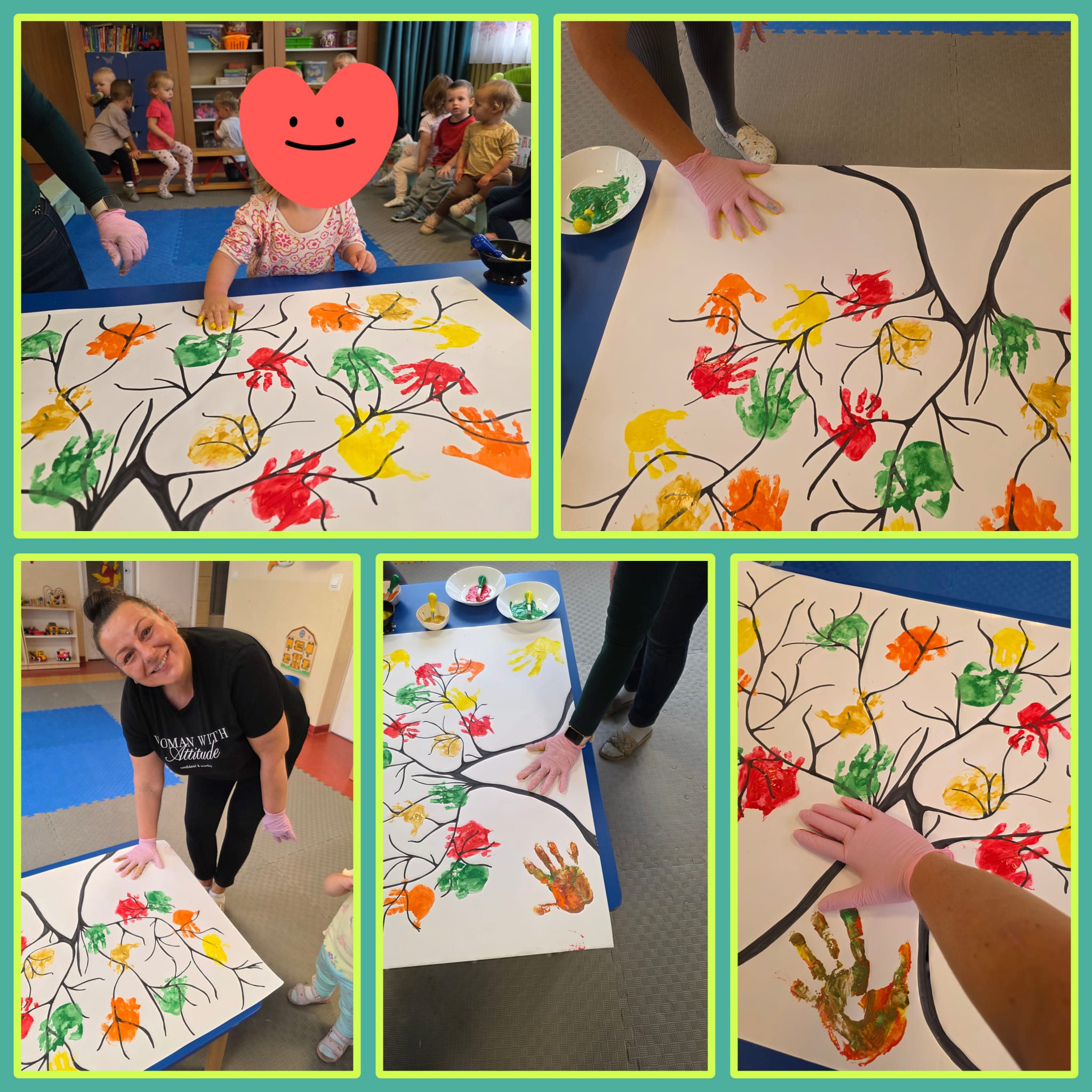 Dzieci stworzyły kolorowe drzewo