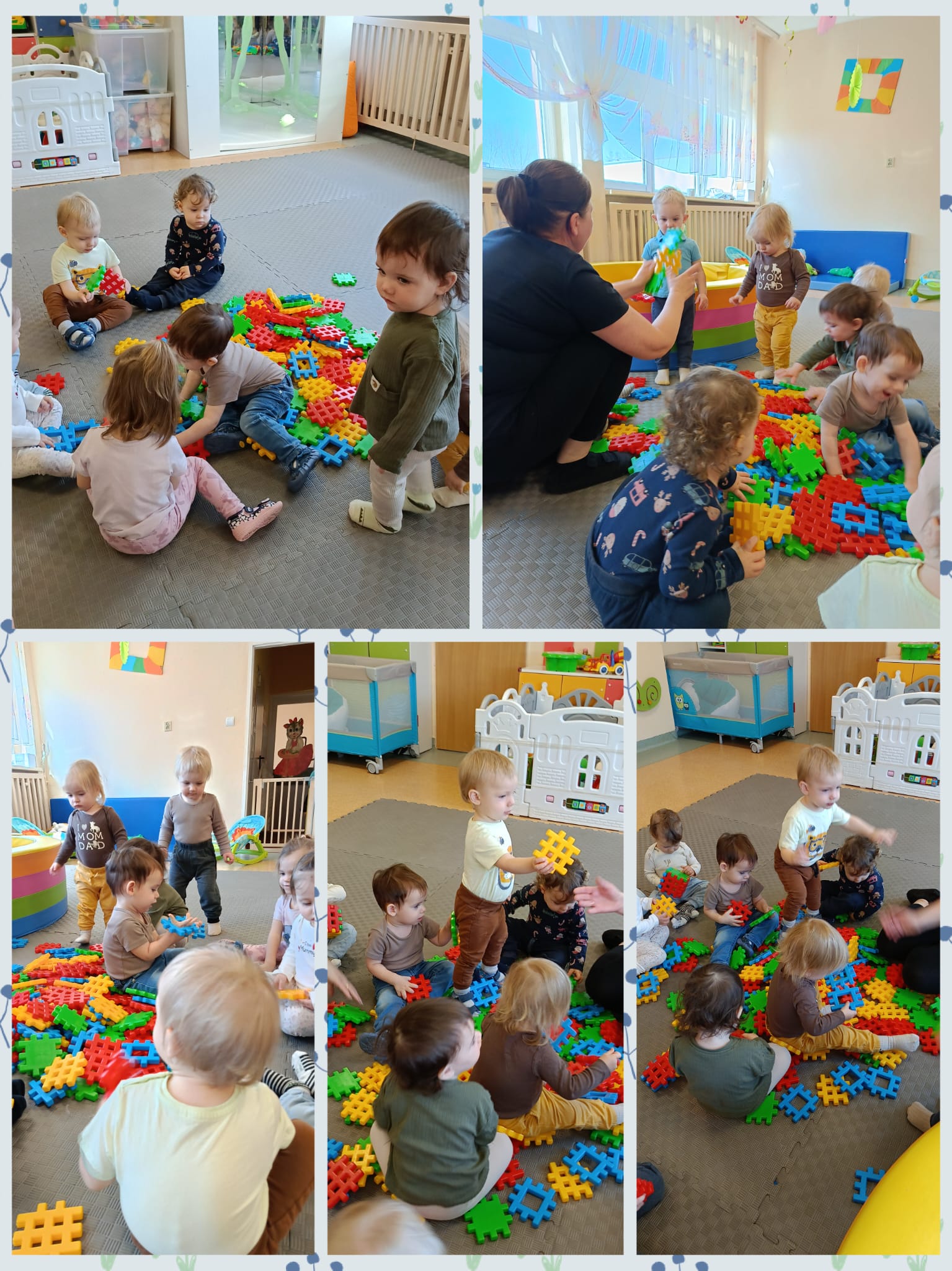 Dzieci konstruują z klocków