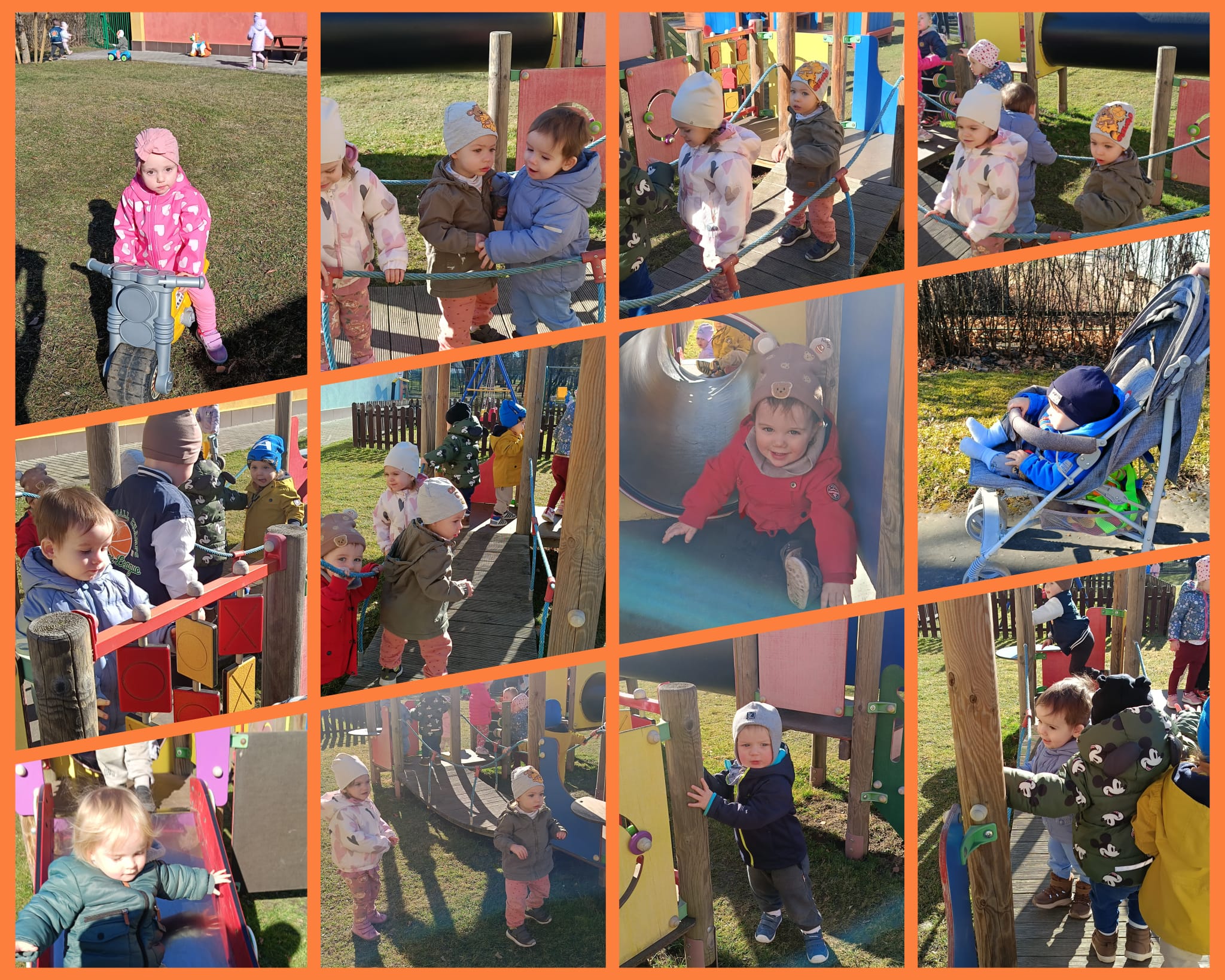 Dzieci rozwijają sprawność ruchową na podwórku.