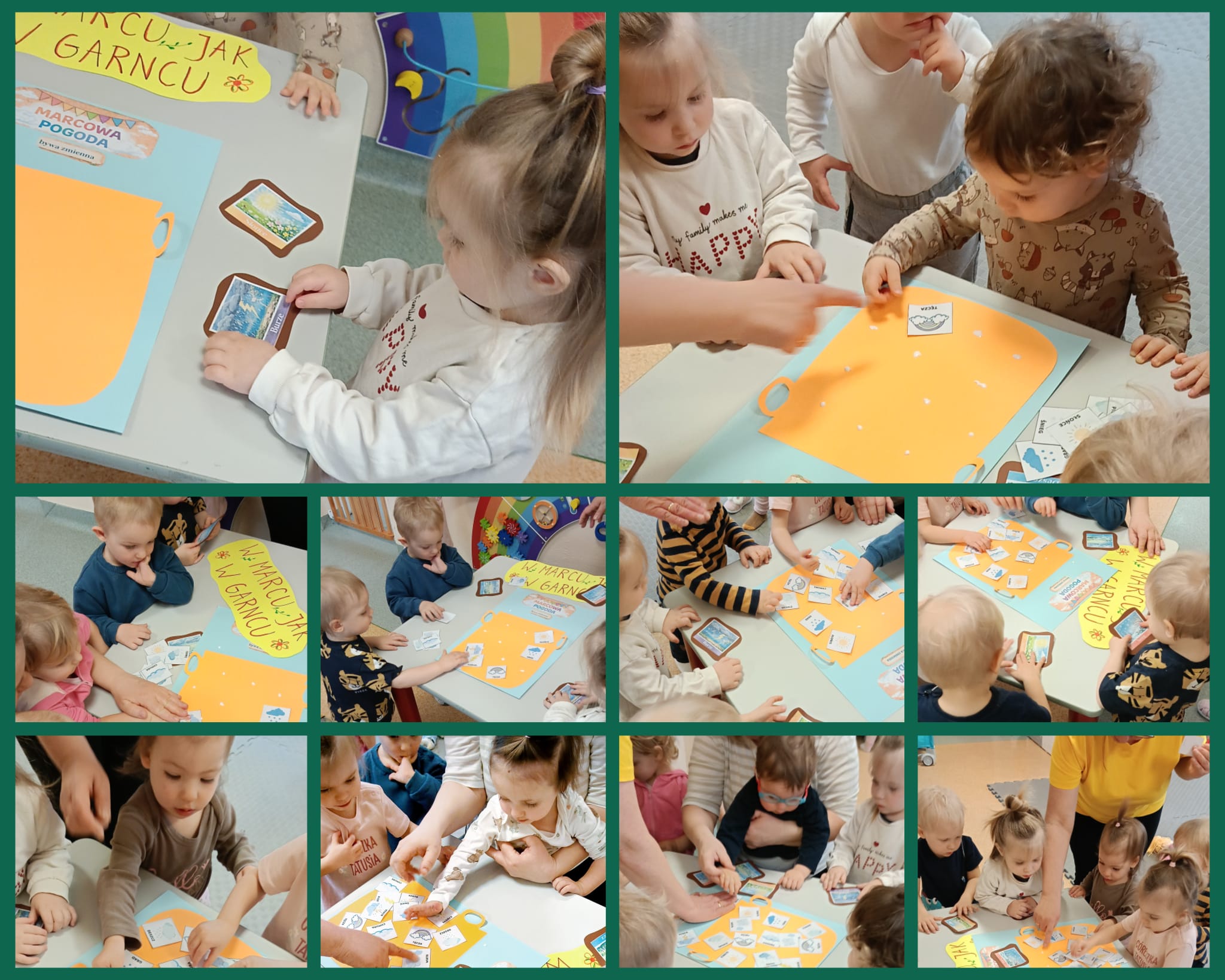 Słoneczka poznają symbole marcowej pogody.