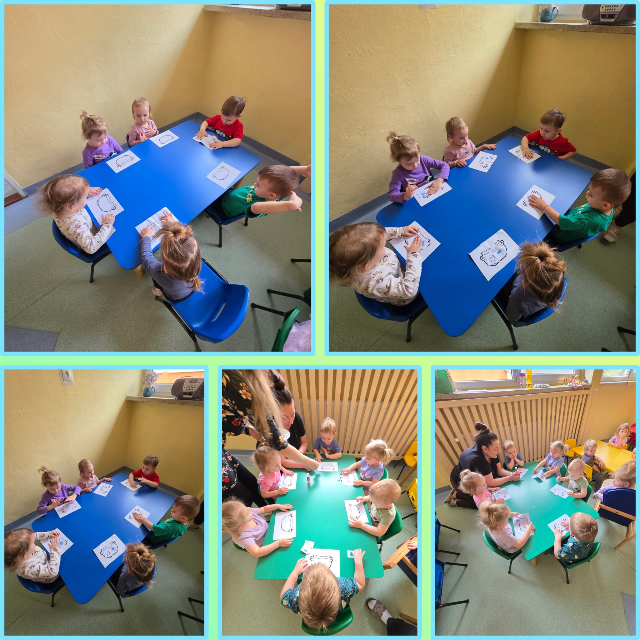 Dzieci wykonują pracę plastyczną