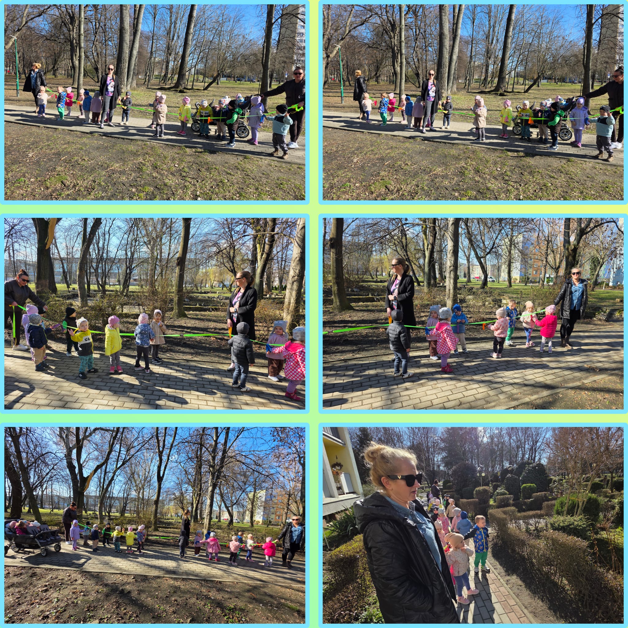 Dzieci wyszły na spacer do pobliskiego parku