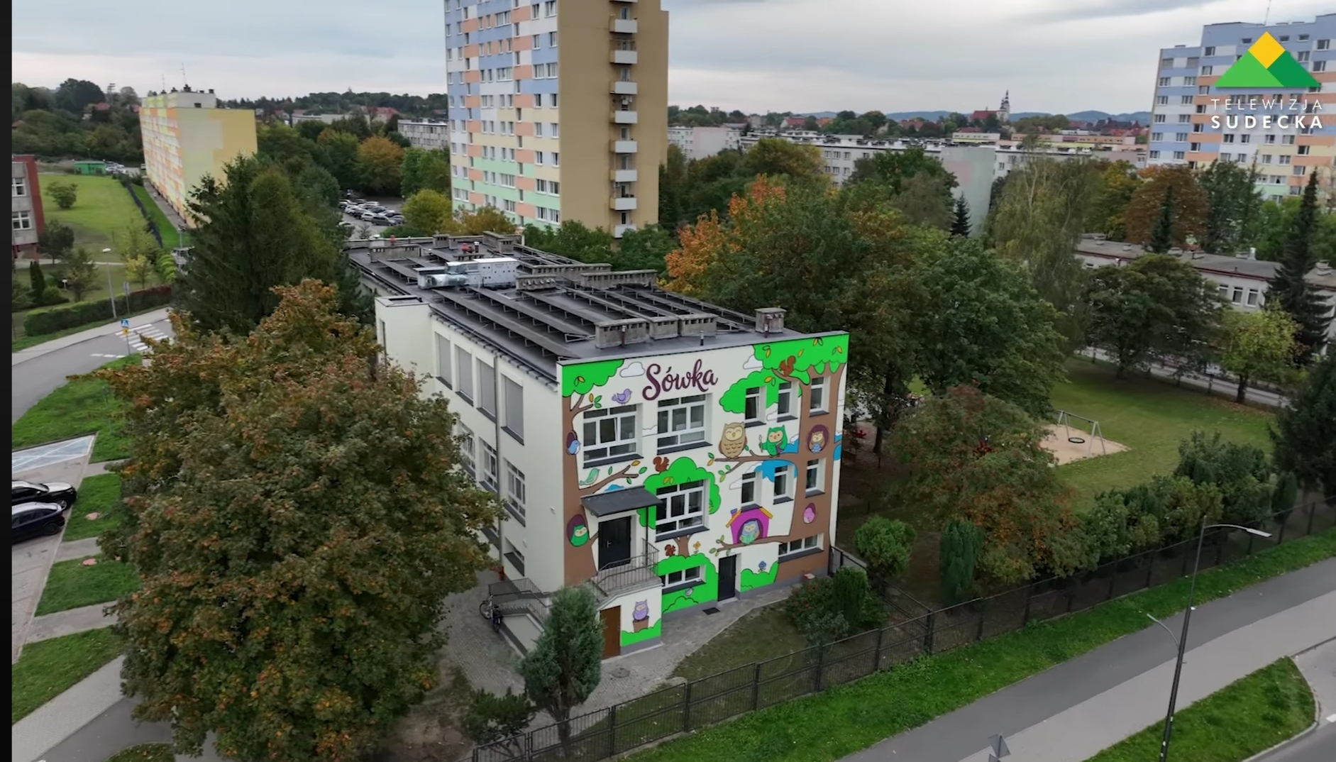 Budynek żłobka z lotu ptaka