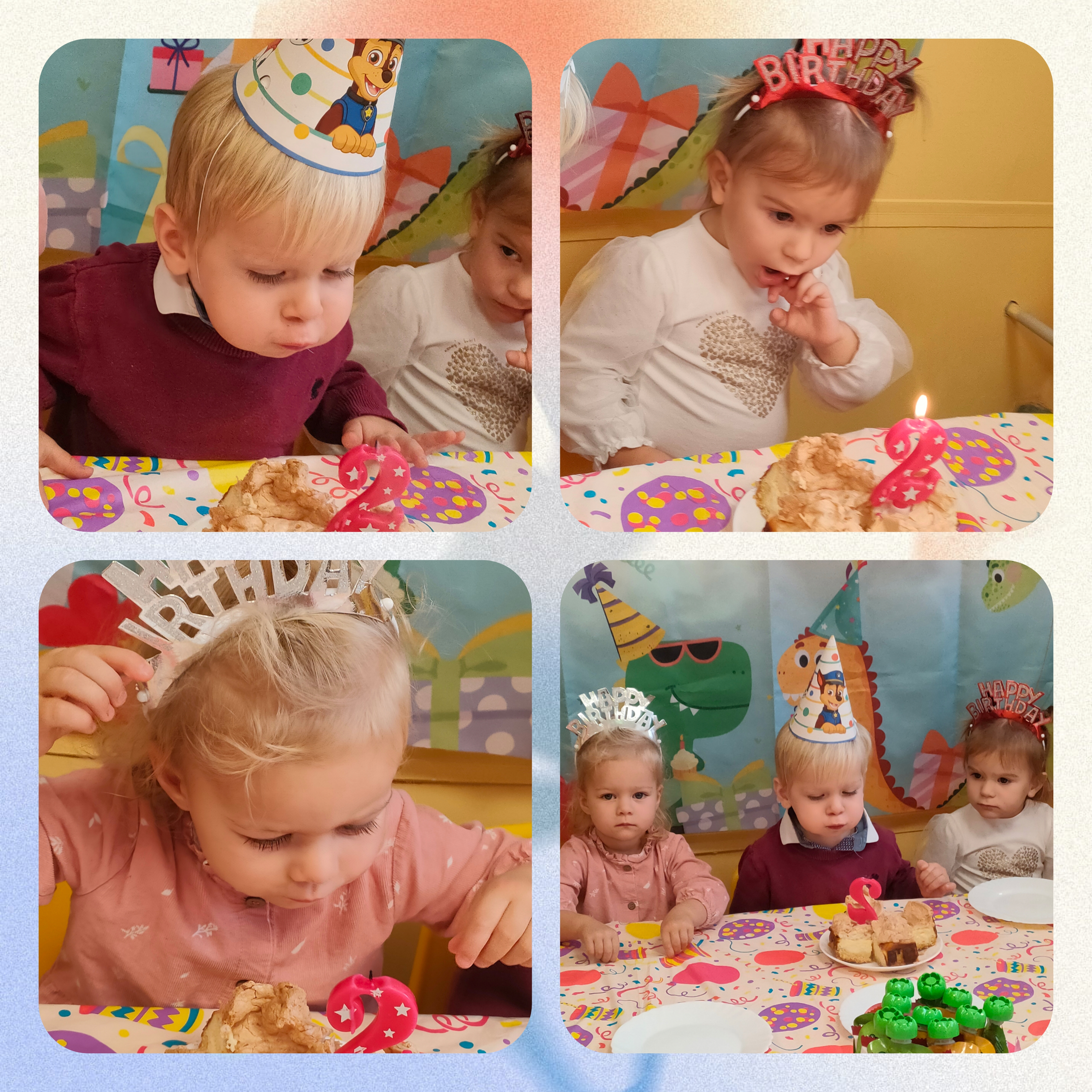 Dzieci dmuchają na świeczkę