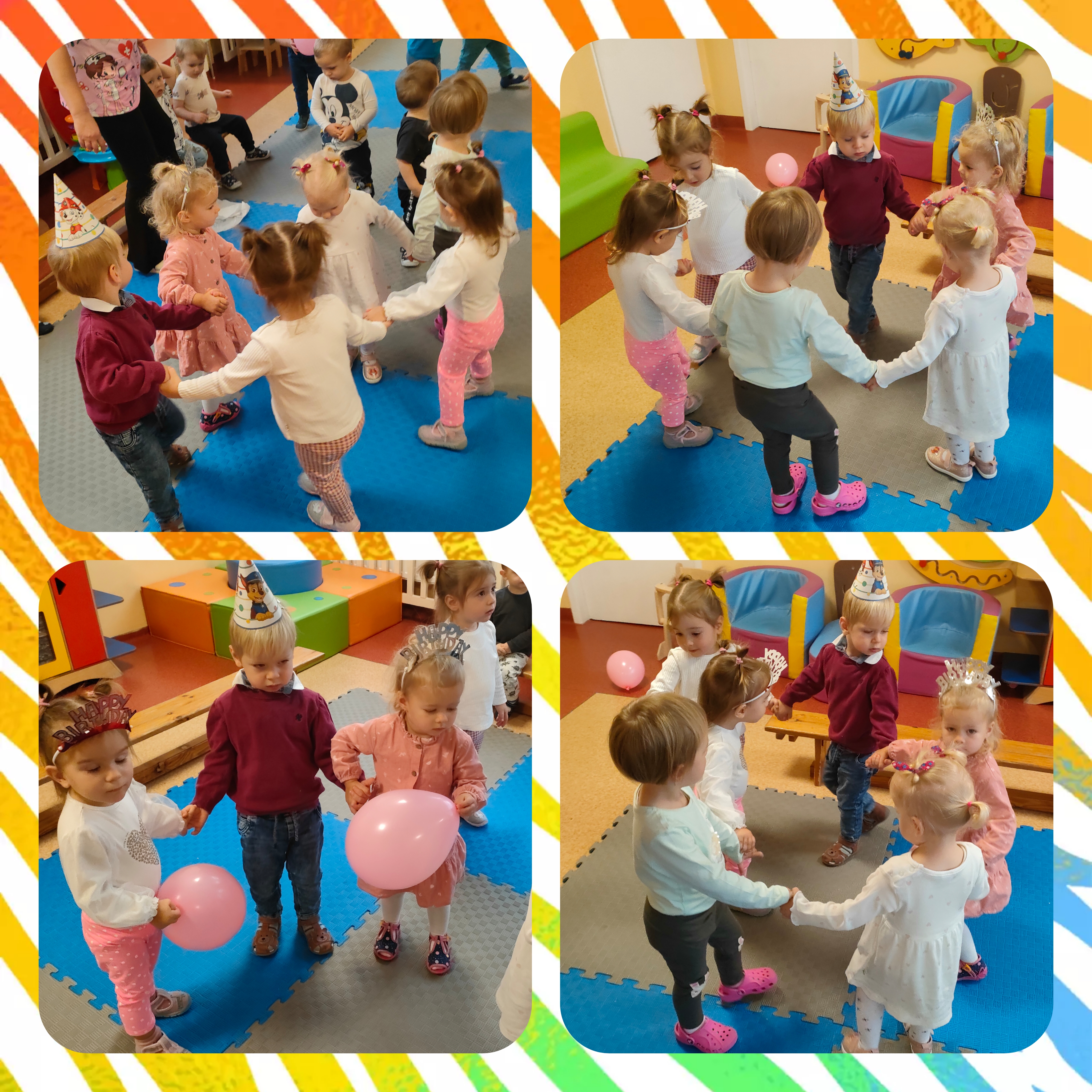 Dzieci tańczą na urodzinach