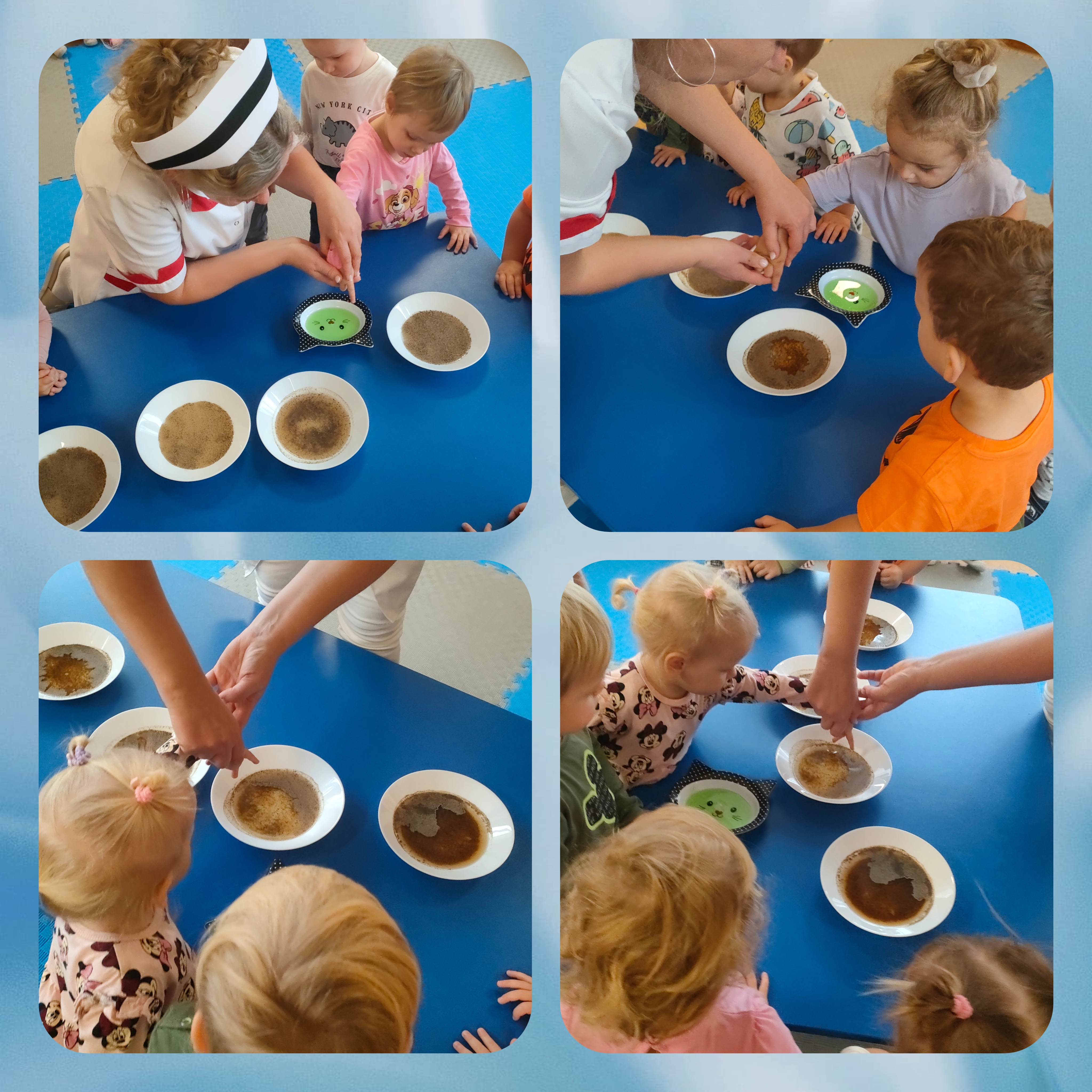 Dzieci eksperymentują z panią pielęgniarką