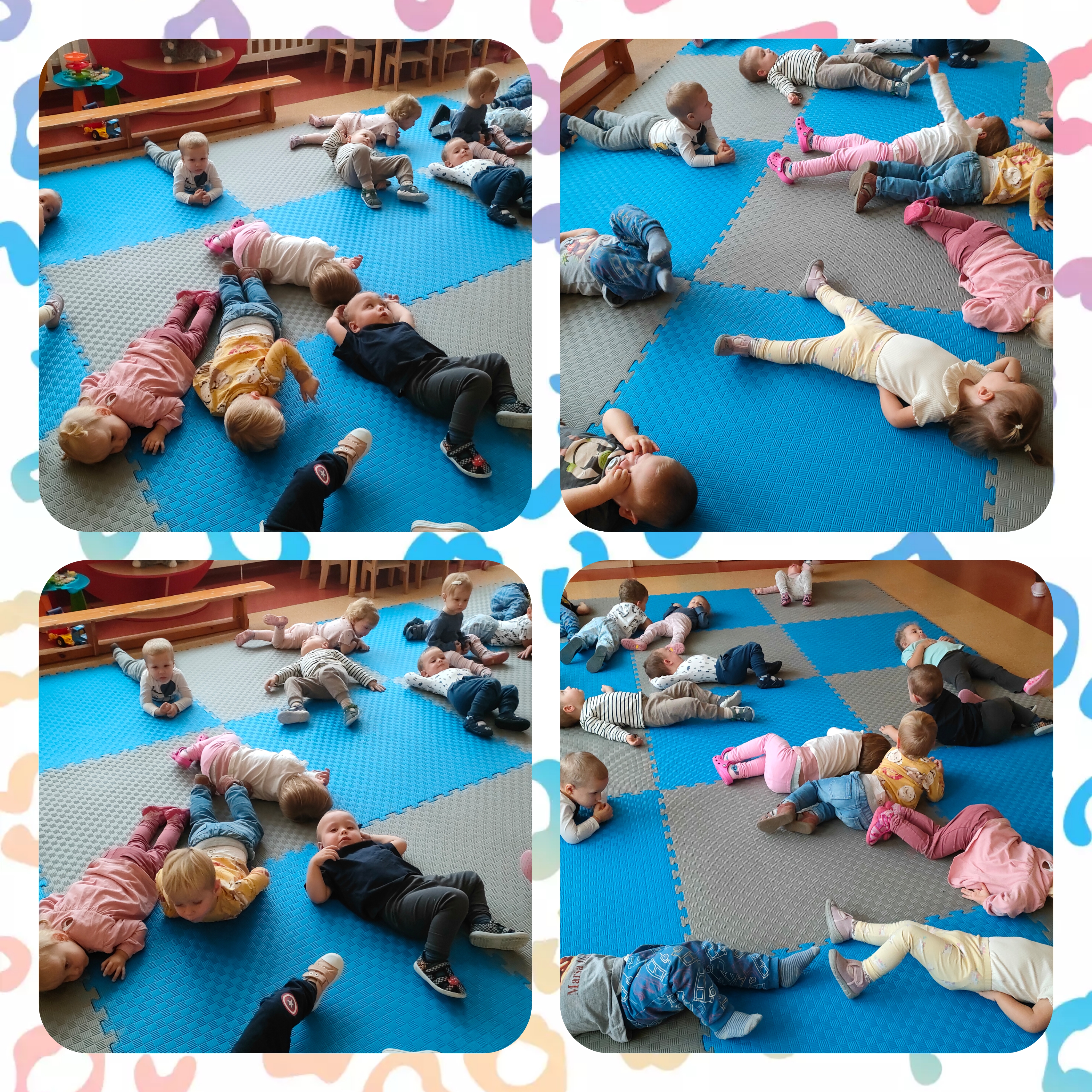 Maluszki odpoczywają na macie