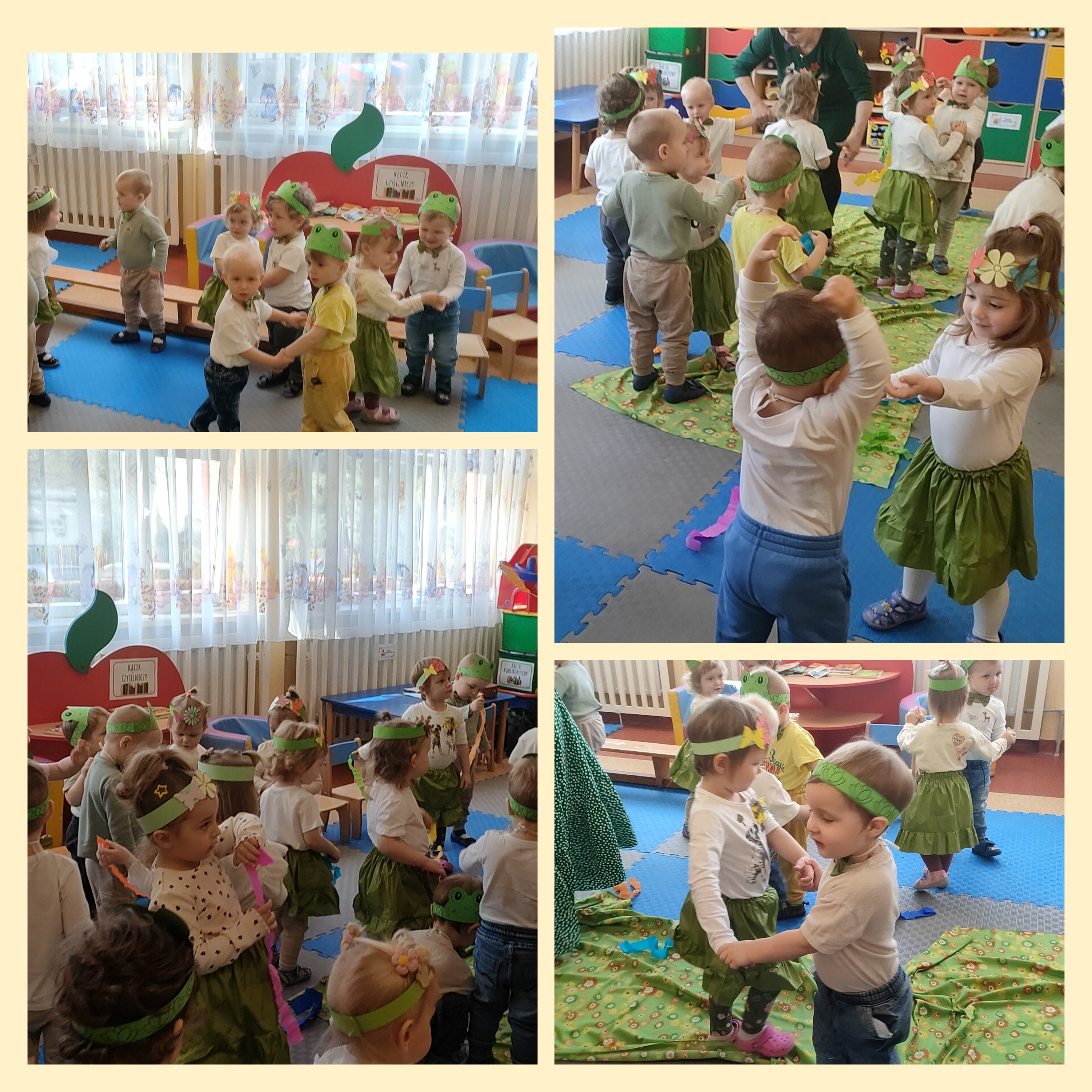 Dzieci tańczą do wiosennych piosenek